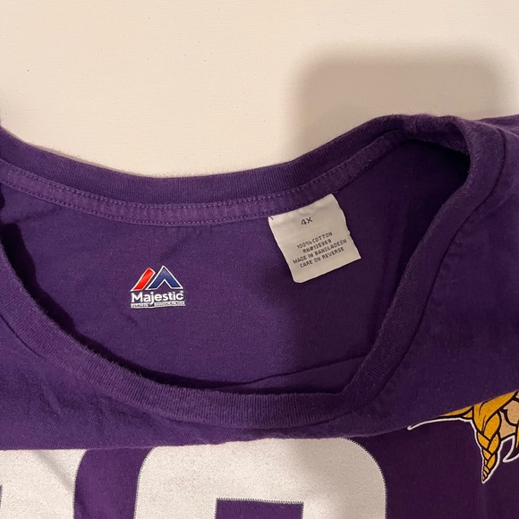 FREE with purchase! Majestic Vikings Purple tee #19 thielen size 4x - Picture 2 of 3